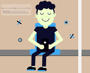 Graphic of man sitting