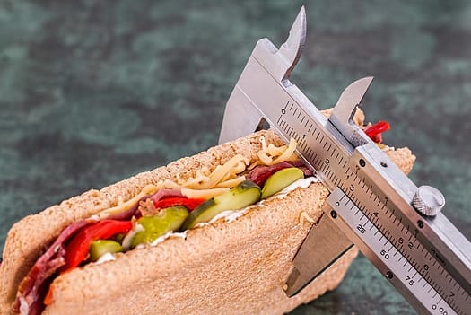 sandwich with ruler